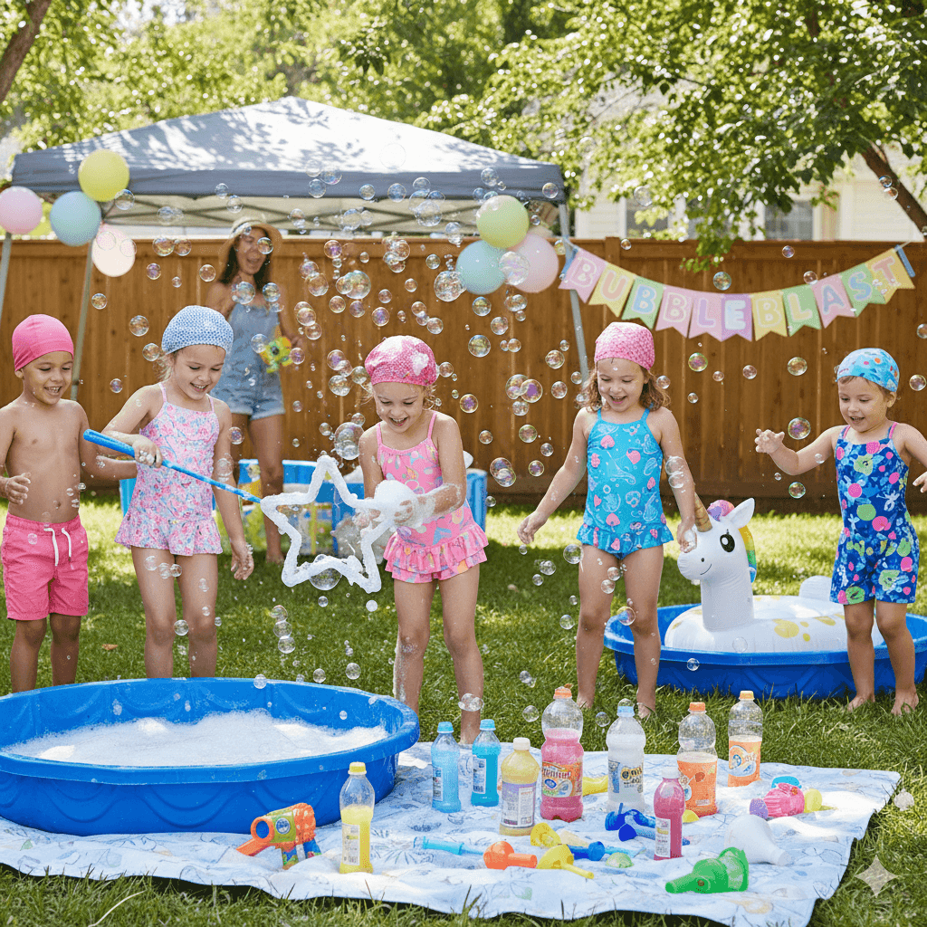 Kids Playing with Bubbles Kids Playing with Bubbles